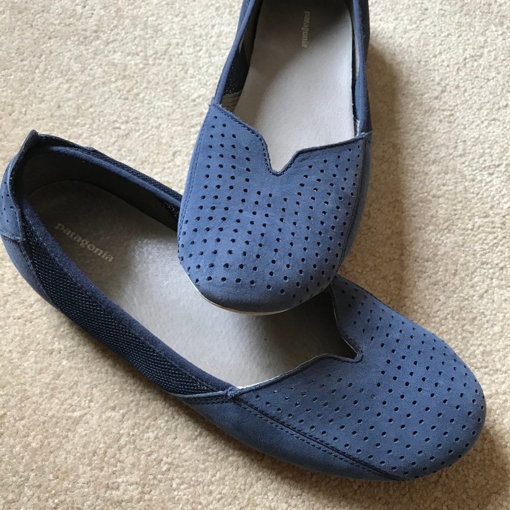 Patagonia Perforated Suede Navy Flats